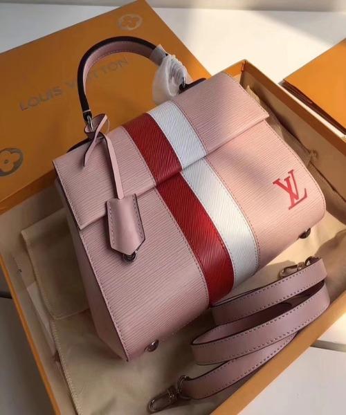 LV Cluny MM Epi Leather Rose Ballerine