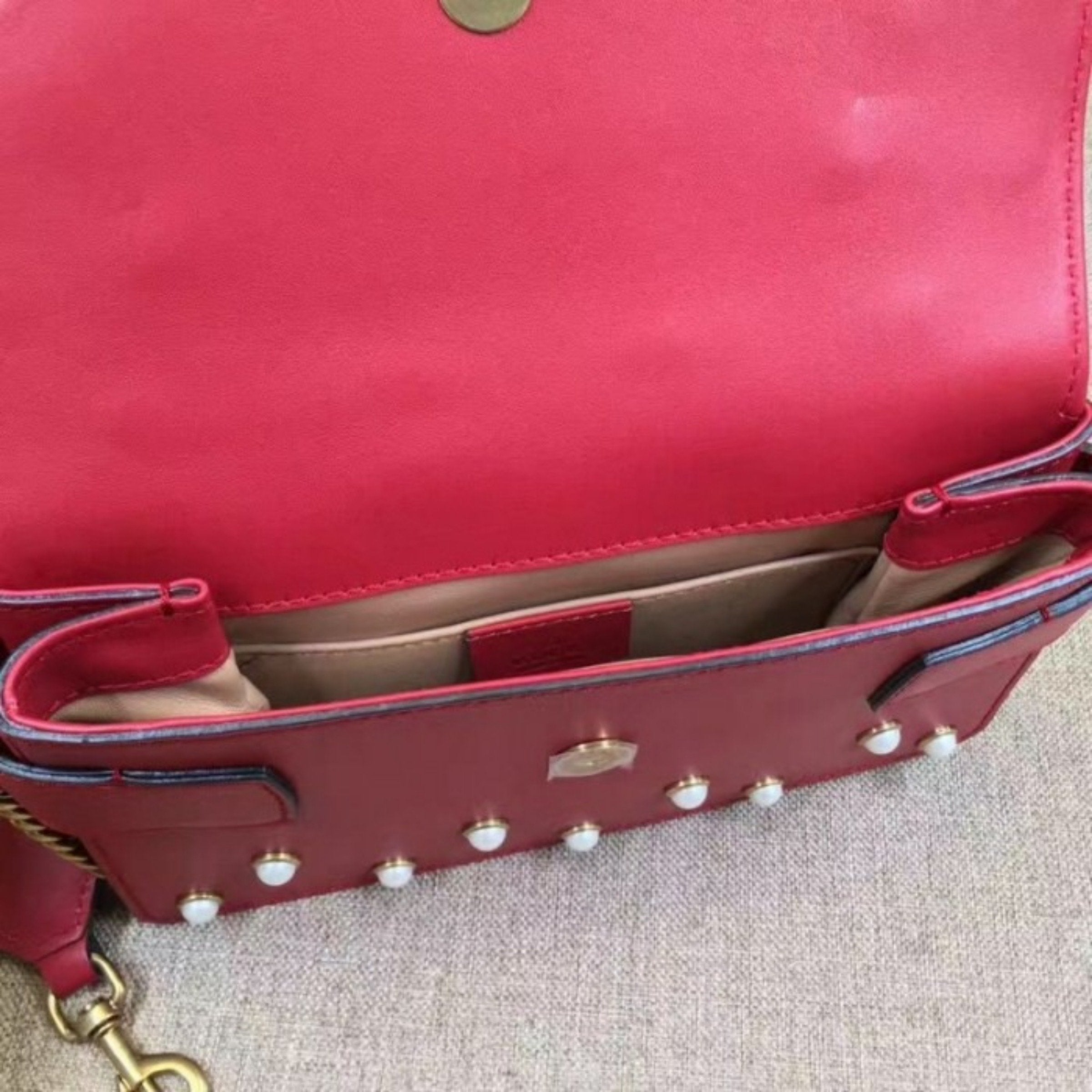Gucci Broadway Leather Mini Bag Red
