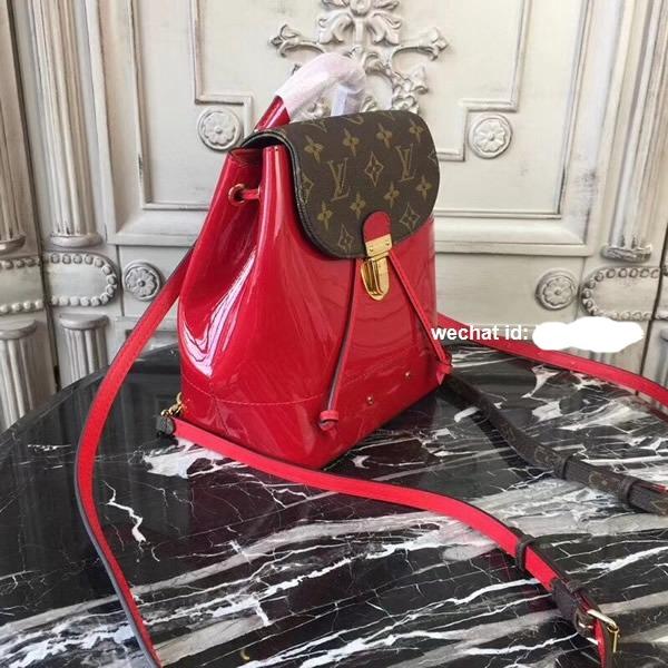 LV Hot Springs Backpack Patent Leather Red