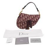 Mini Dior Burgundy Oblique Saddle Bag