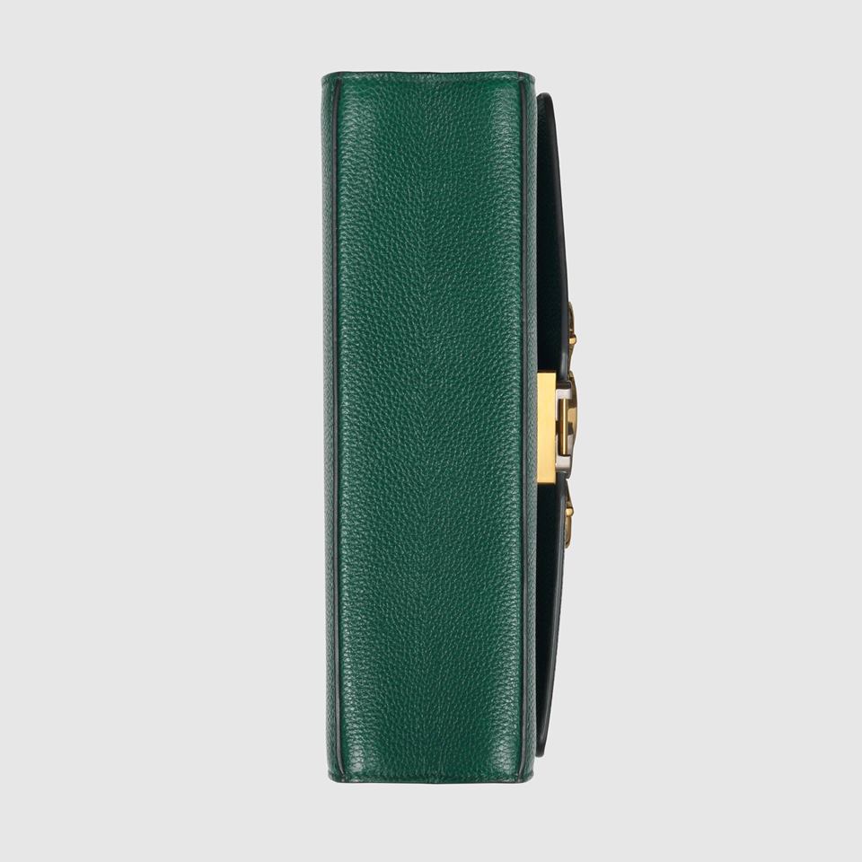Gucci Zumi Grainy Leather Small Shoulder Bag Dark Green