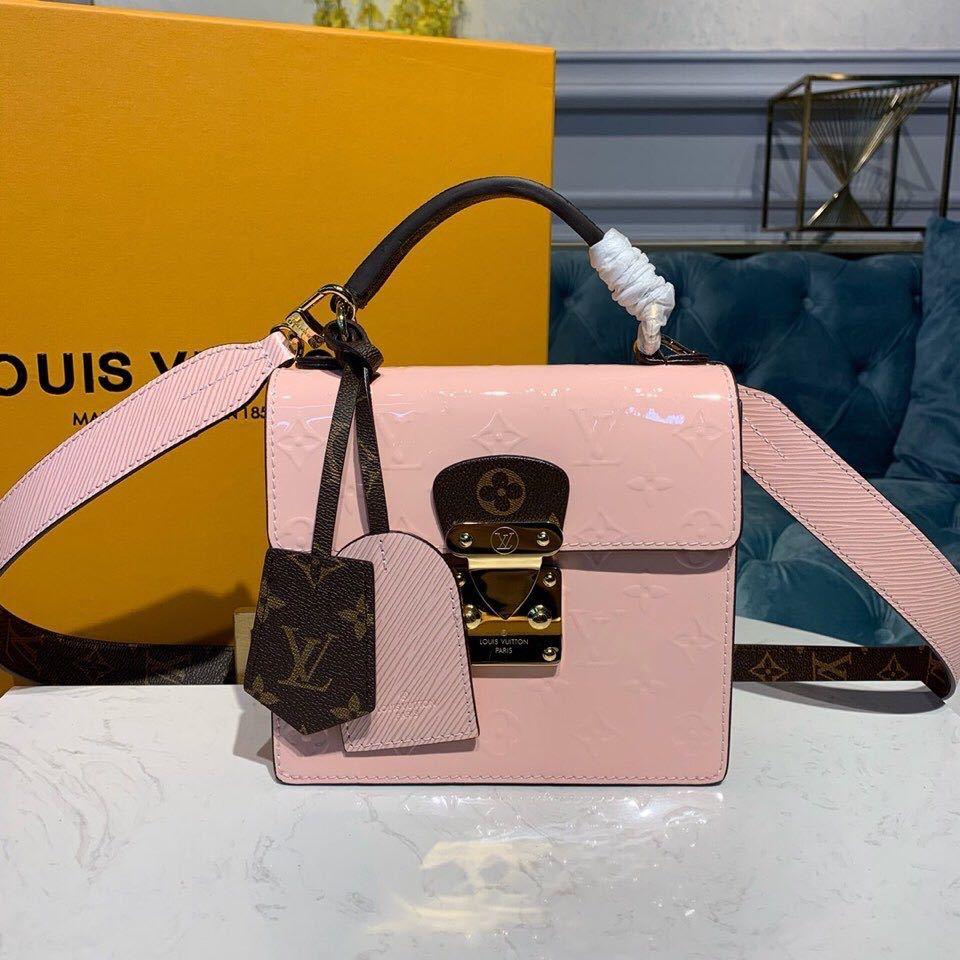 LV Spring Street Monogram Vernis Rose Ballerine