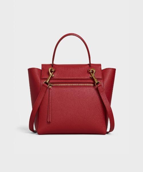 Celine Micro Belt Bag In Grained Calfskin Ruby