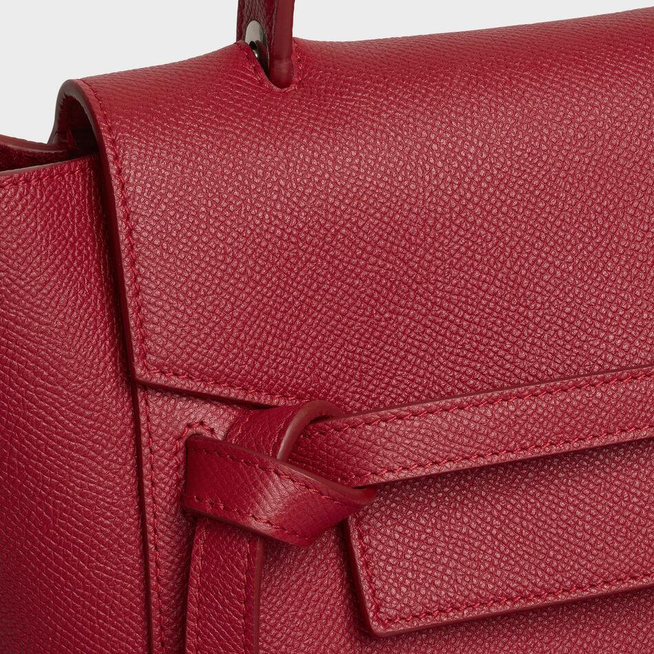 Celine Micro Belt Bag In Grained Calfskin Ruby