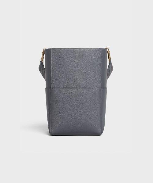 Celine Sangle Bucket Bag In Soft Grained Calfskin Grey