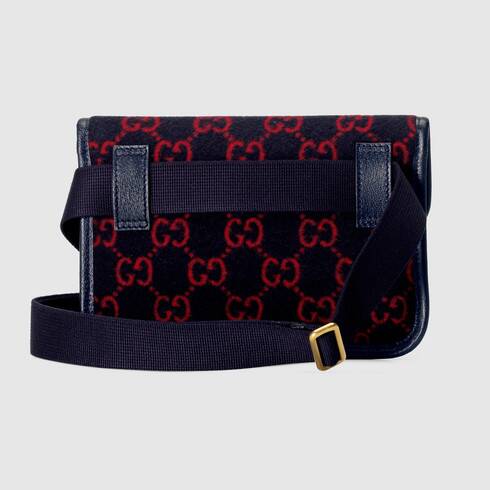 Gucci GG Wool Belt Bag Blue/Red