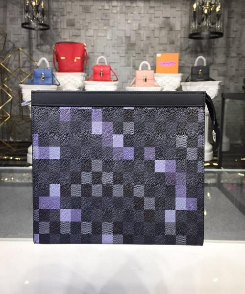 LV Pochette Voyage MM Pixel Monogram Gray