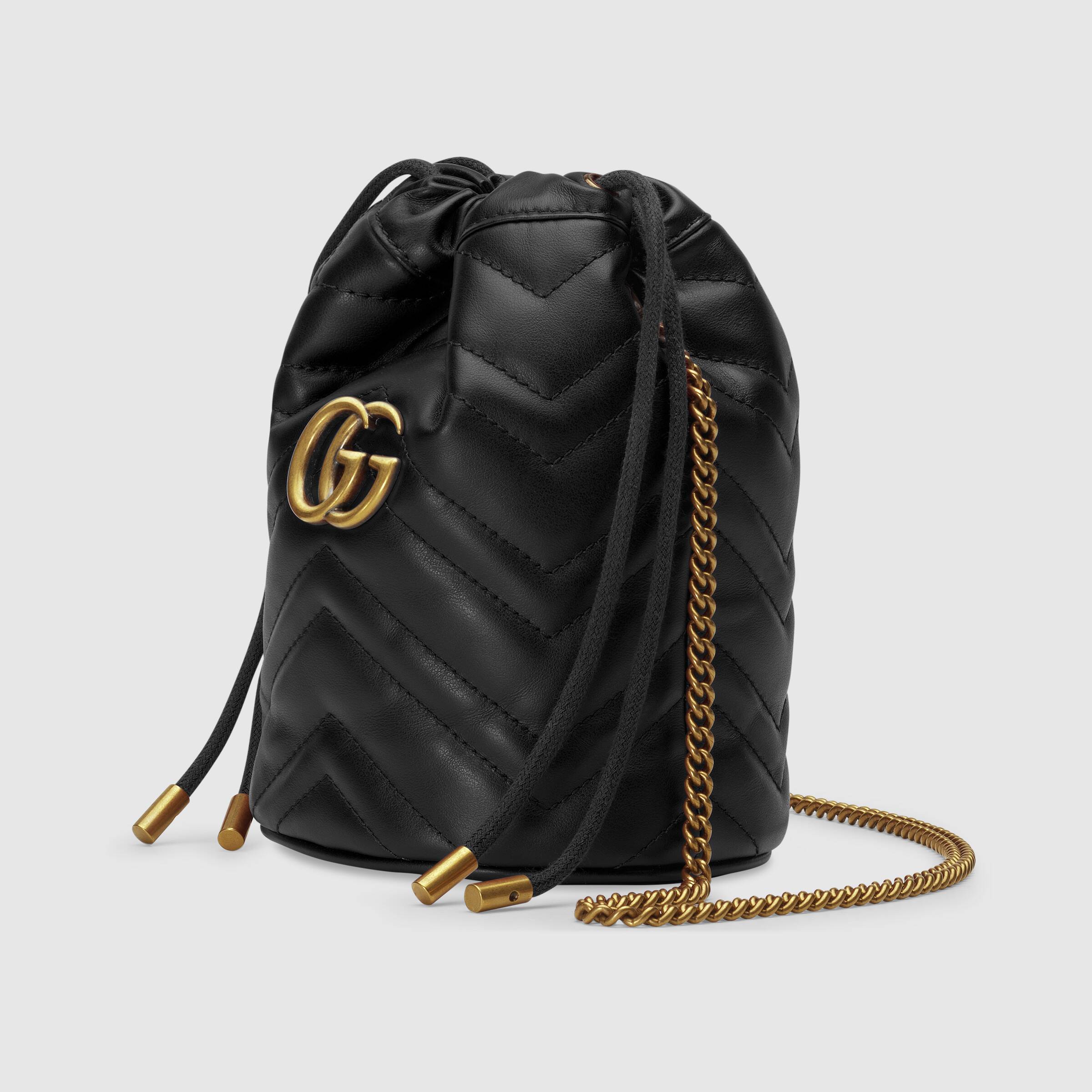 Gucci GG Marmont Mini Bucket Bag Black