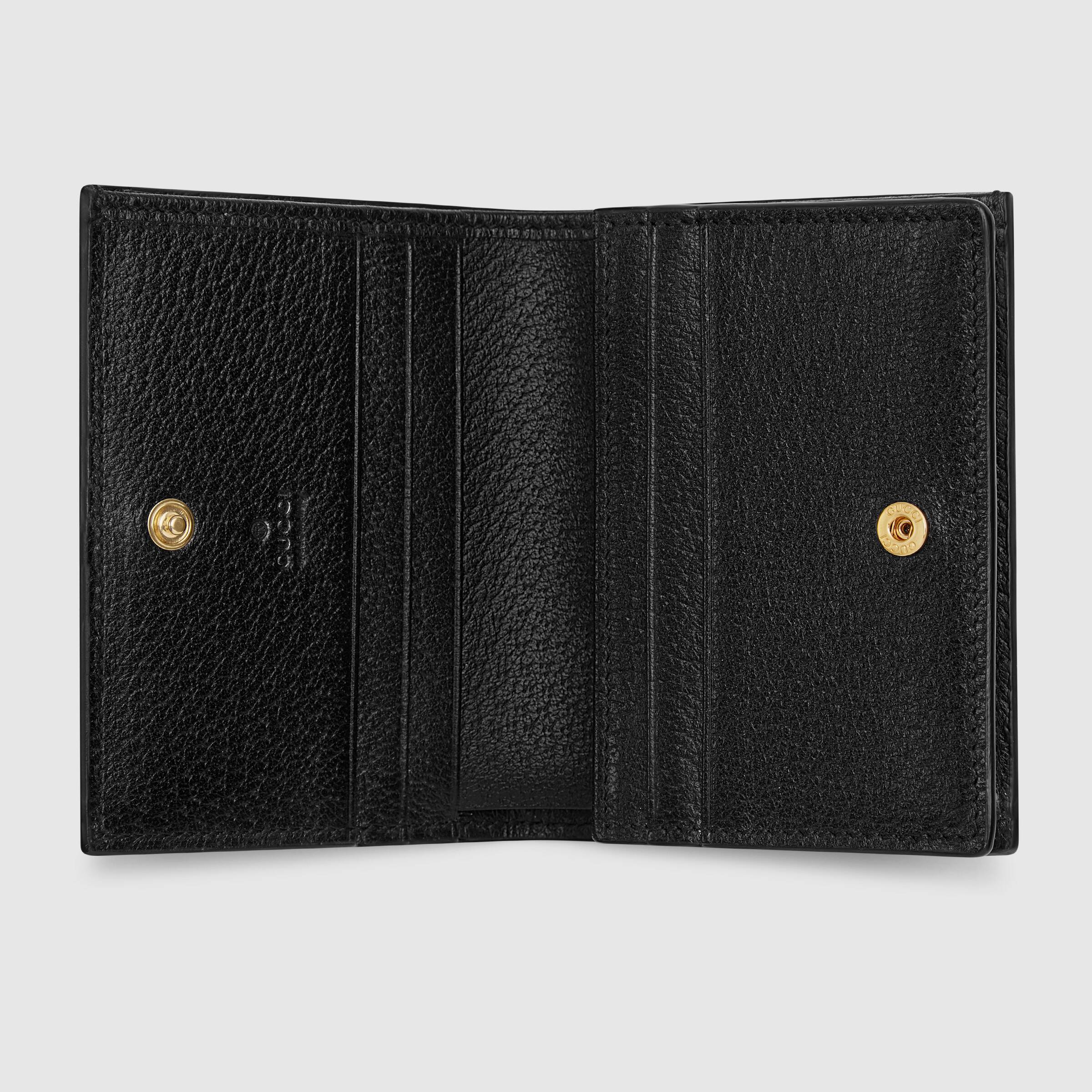 Gucci Ophidia Leather Card Case Wallet Black