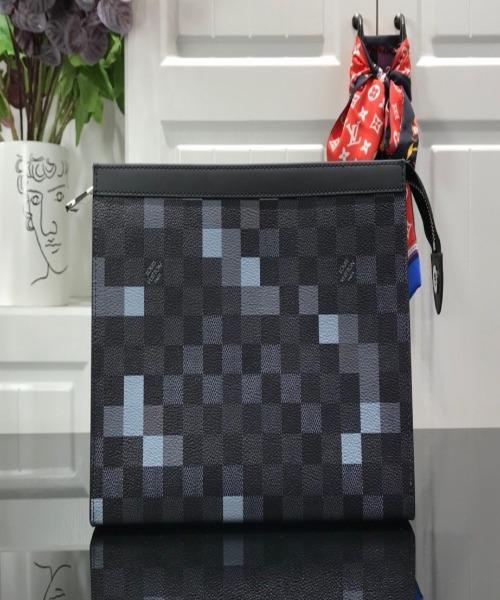 LV Pochette Voyage MM Pixel Monogram Gray