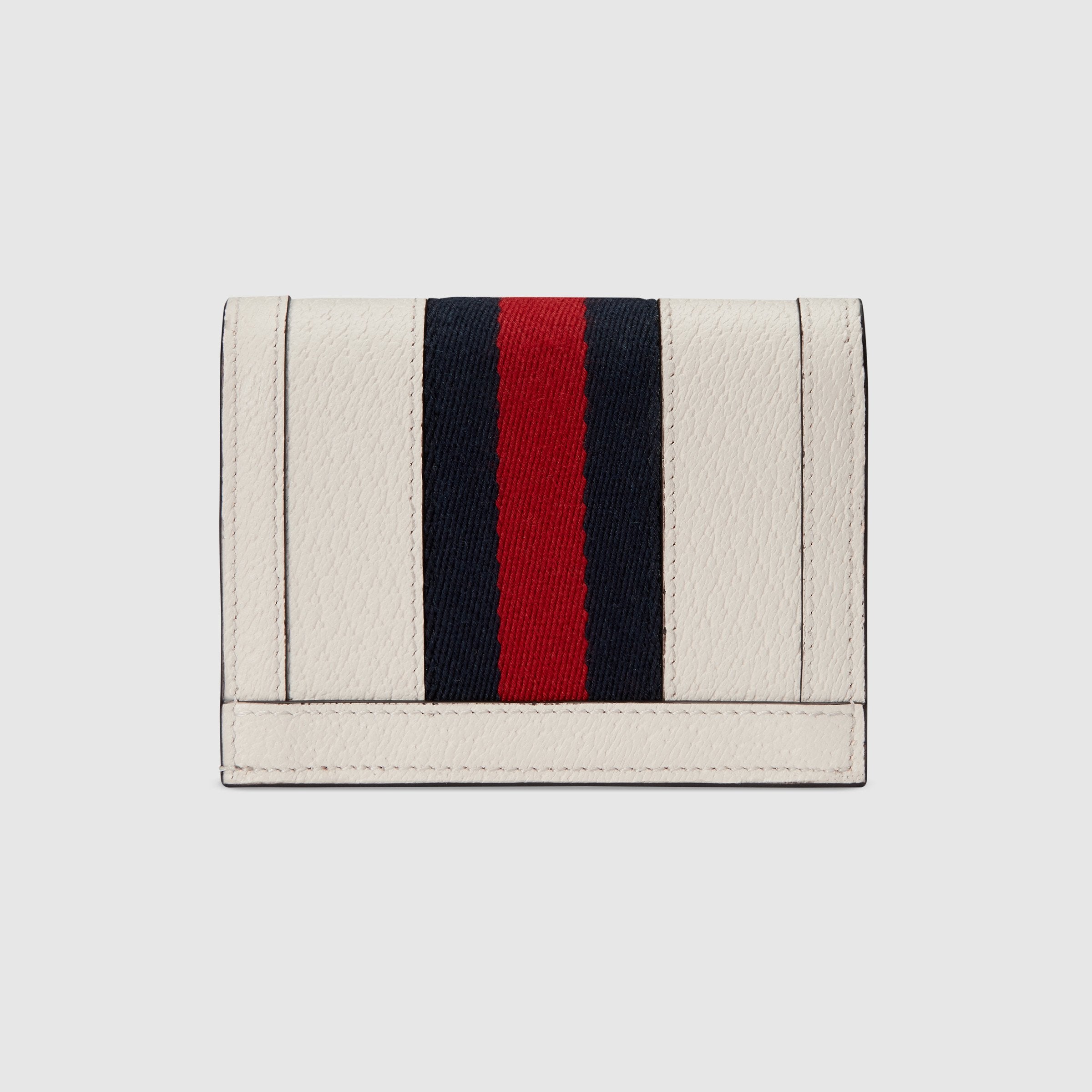Gucci Ophidia Leather Card Case Wallet White
