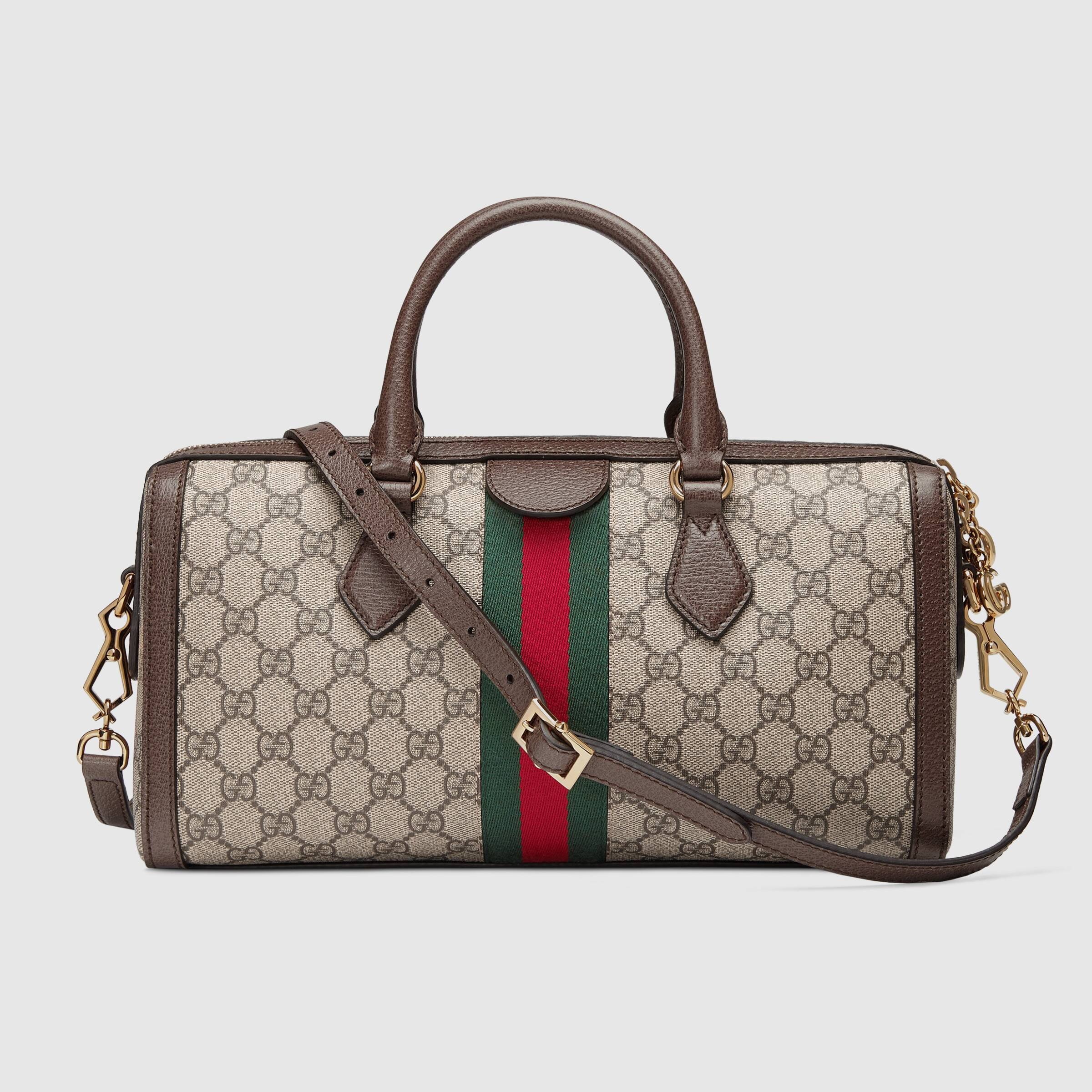 Gucci Ophidia Medium Top Handle Bag GG Supreme Canvas