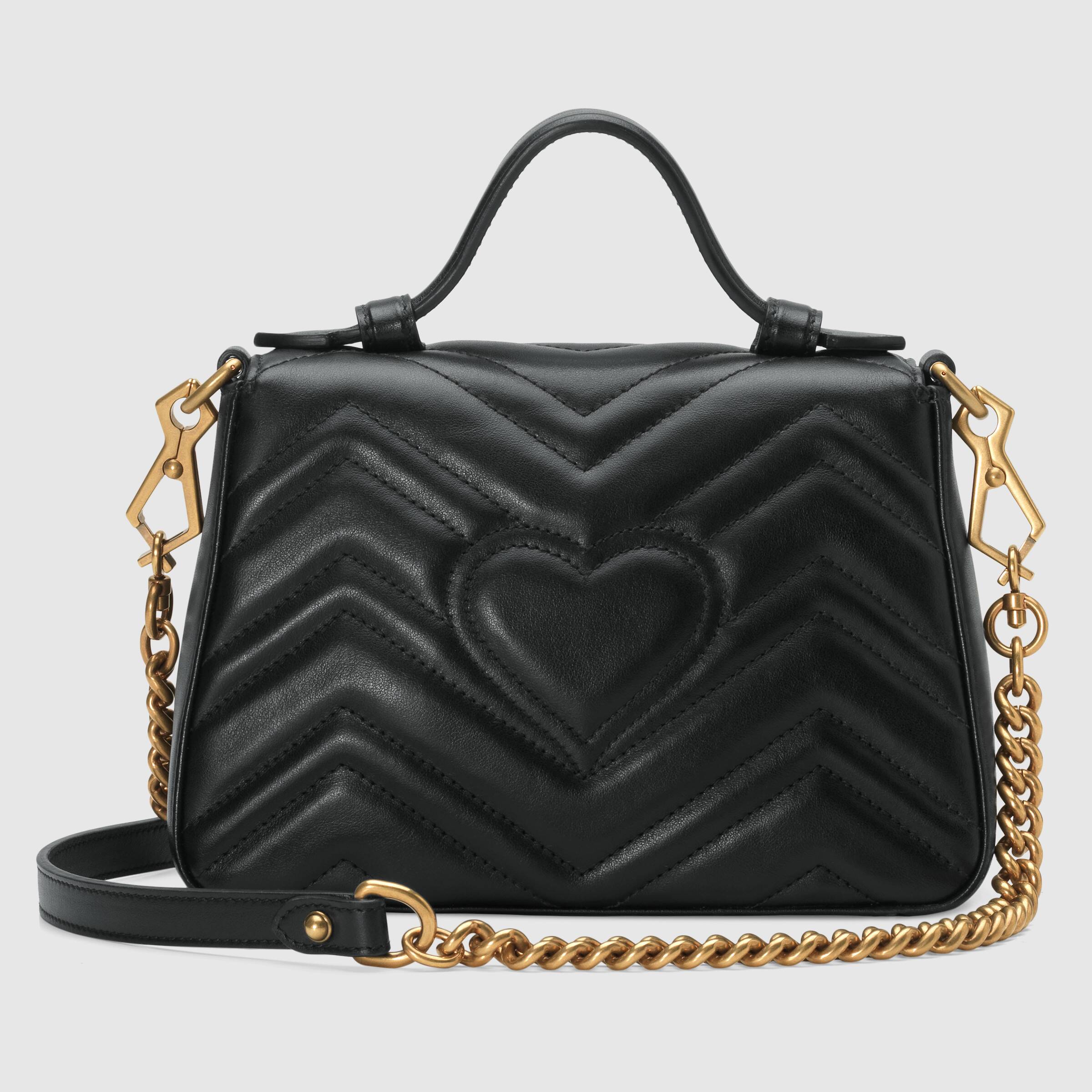 Gucci GG Marmont Mini Top Handle Bag Black