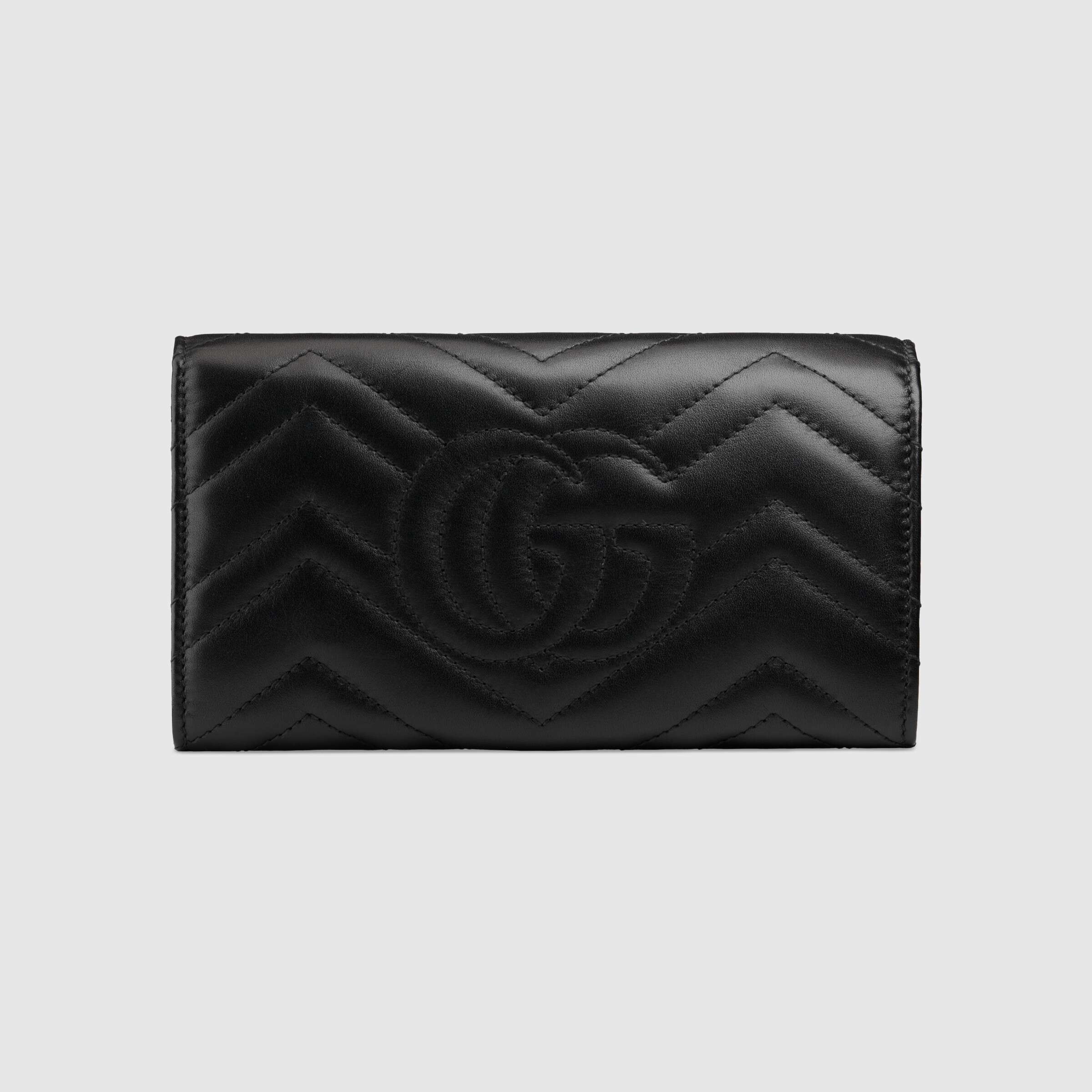 Gucci GG Marmont Continental Wallet With Animal Studs Black