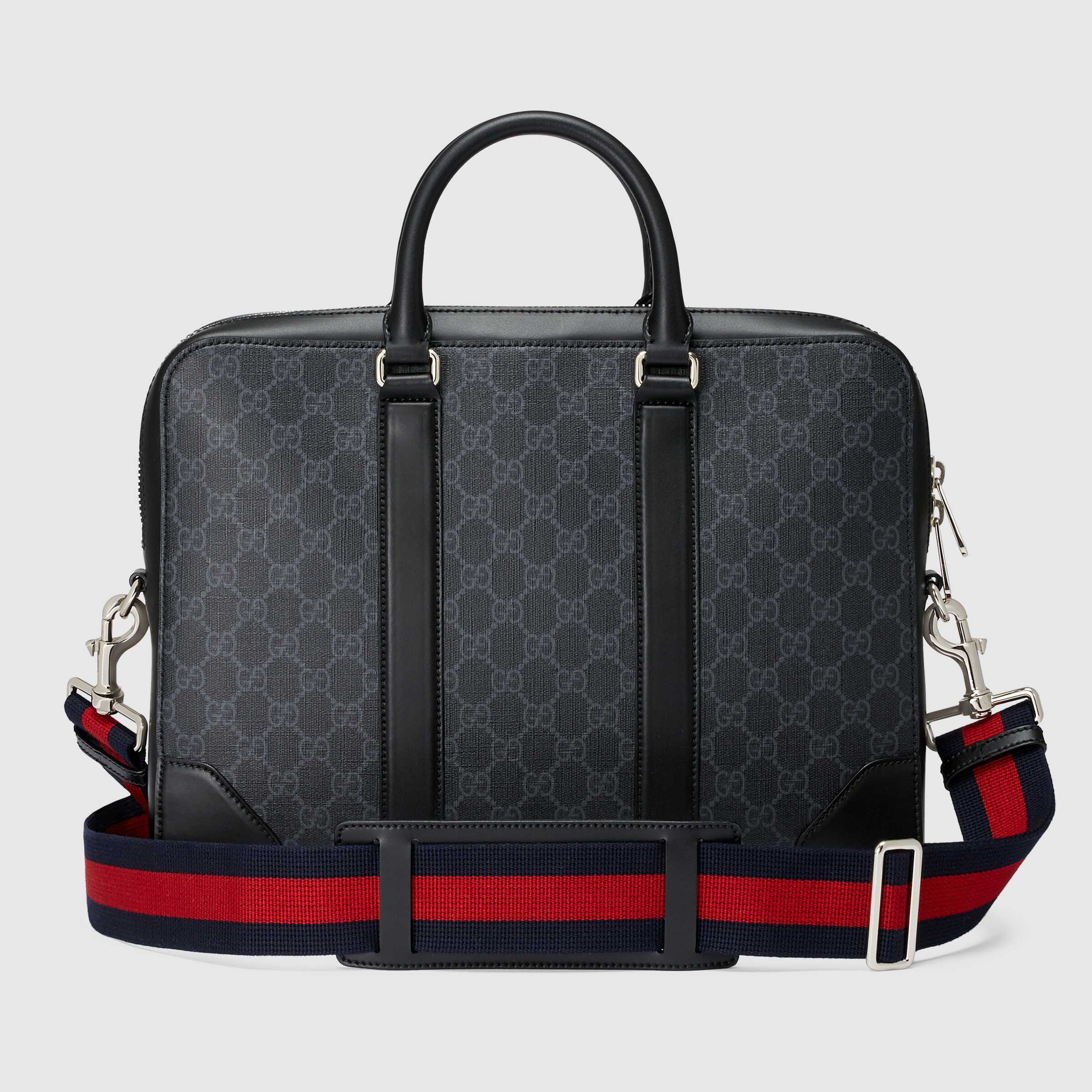 Gucci GG Supreme Briefcase Black/Grey Canvas