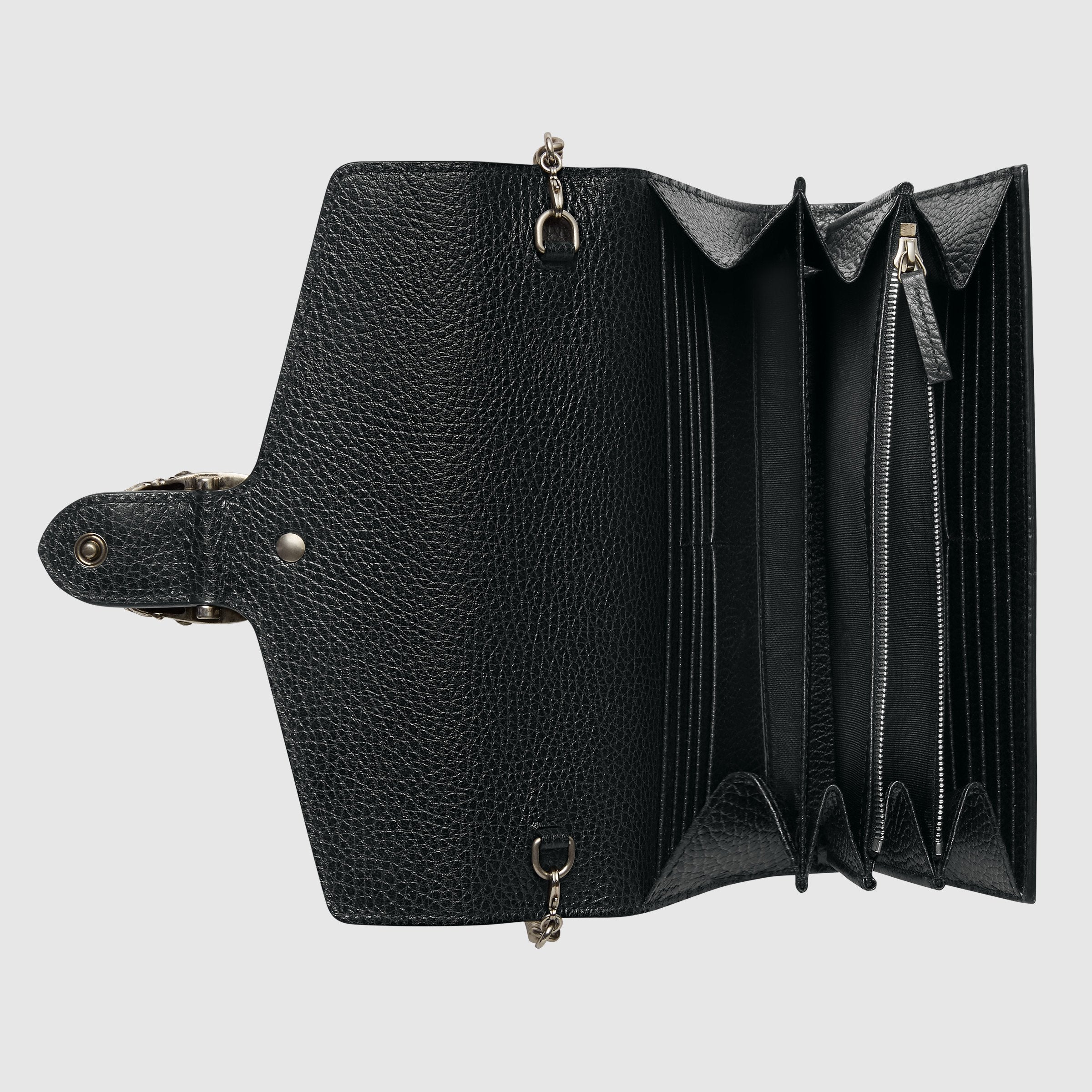 Gucci Dionysus GG Supreme Mini Leather Chain Bag Black