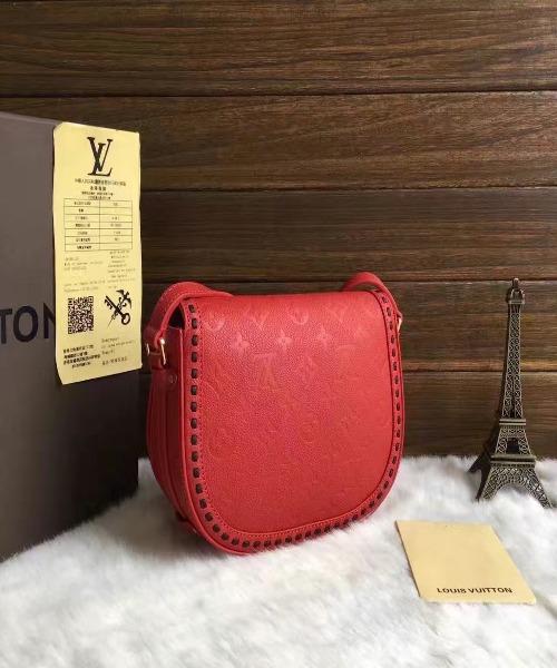 LV Junot Monogram Empreinte Leather Cerise