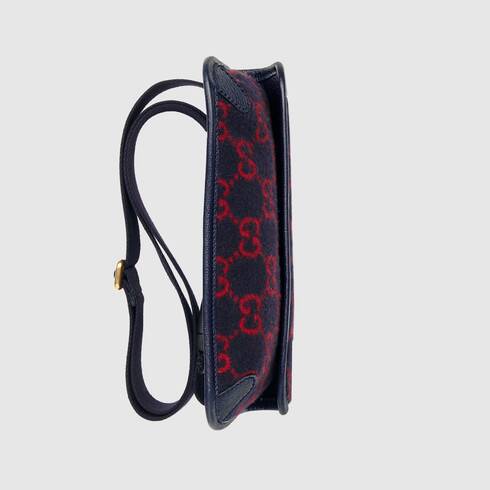 Gucci GG Wool Belt Bag Blue/Red