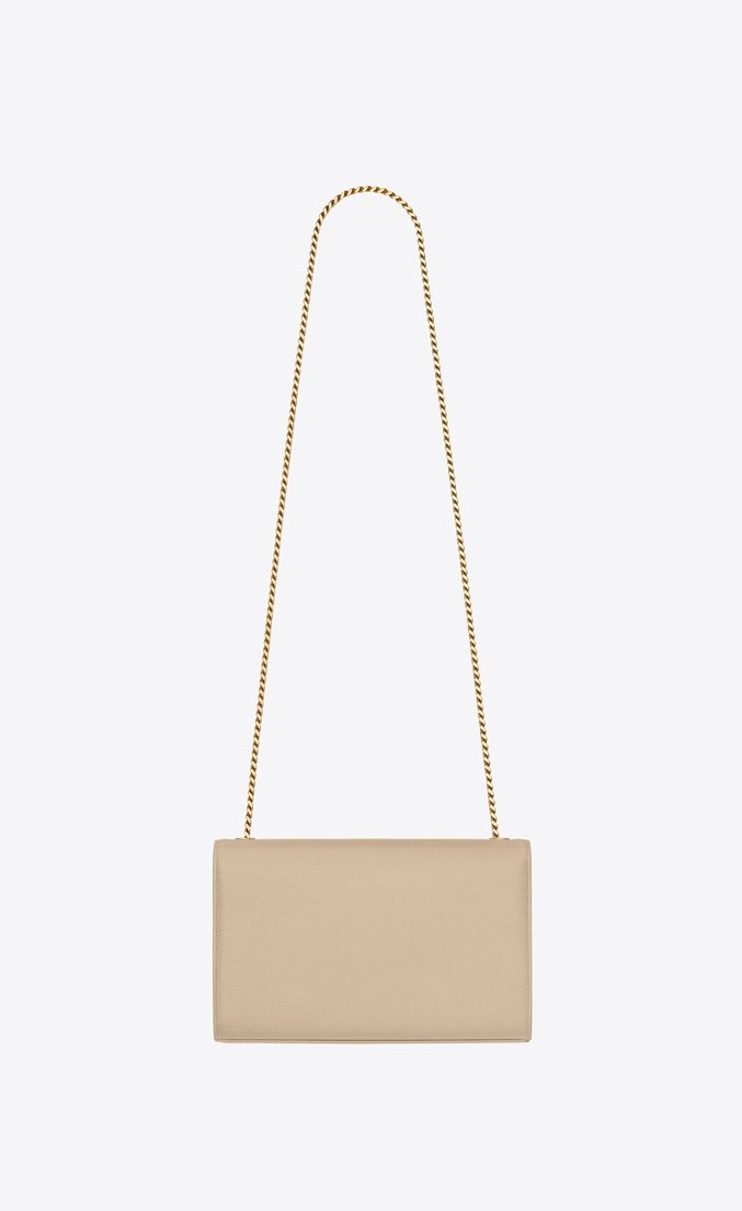 Saint Laurent Kate Medium in Grain De Poudre Embossed Leather Beige