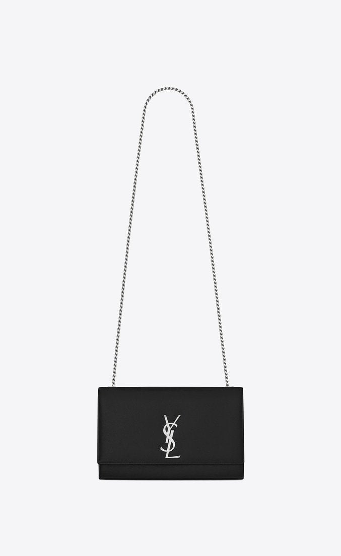 Saint Laurent Kate Medium In Grain De Poudre Embossed Leather Black