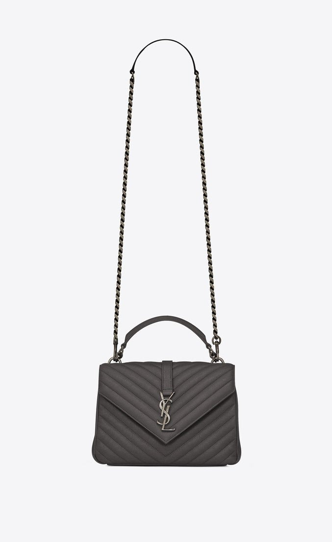 Saint Laurent Classic Medium College Monogram Black Gold-Toned