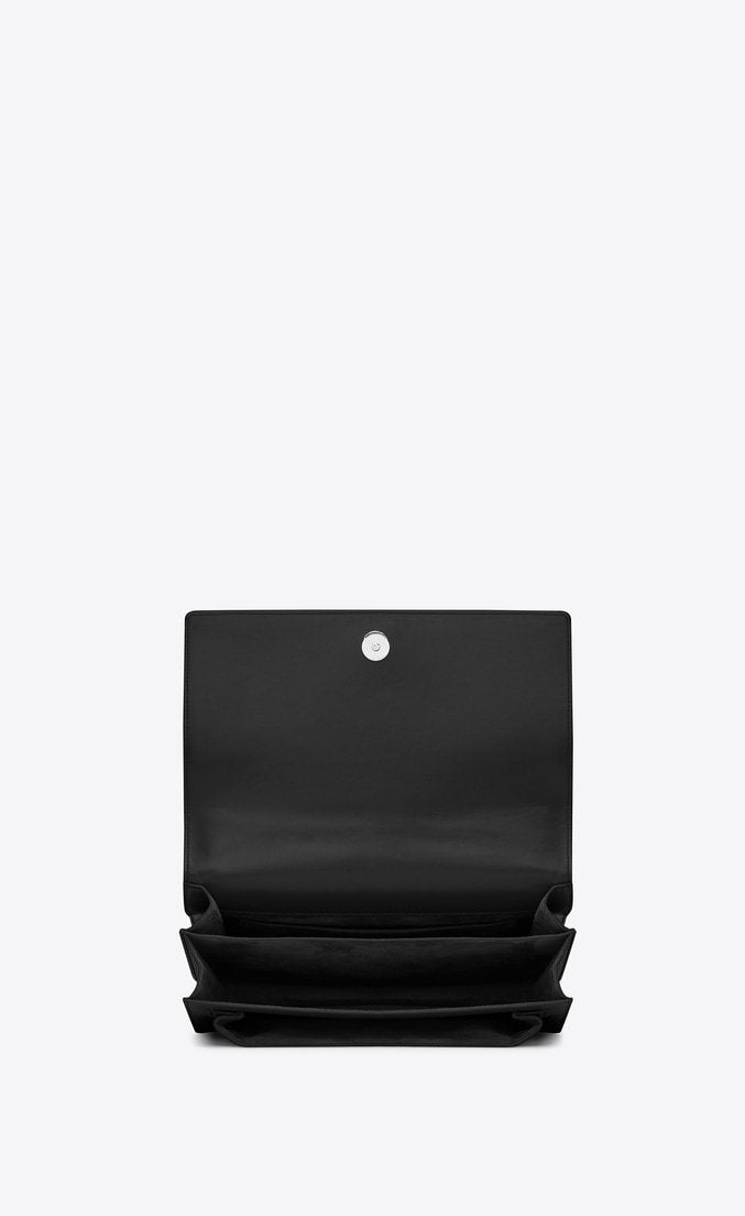 Saint Laurent Small Sunset Bag Black Grained