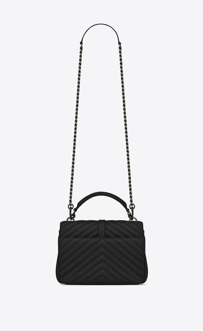 Saint Laurent Classic Medium College Monogram Black Silver-Toned