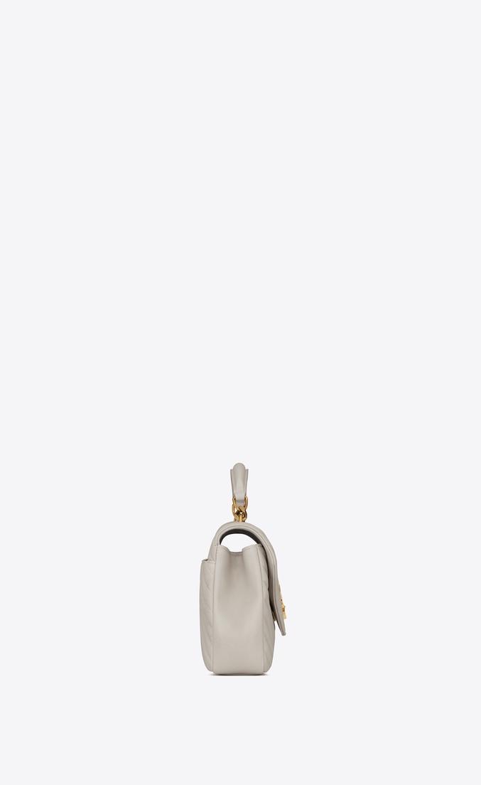 Saint Laurent Classic Medium College Monogram White Gold-Toned