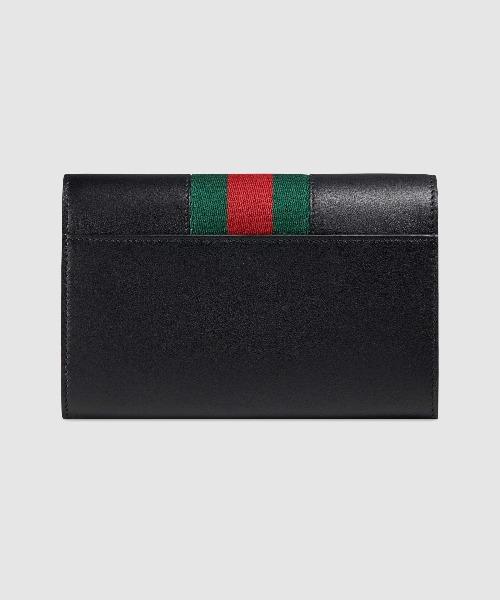 Gucci Sylvie Leather Continental Wallet Black