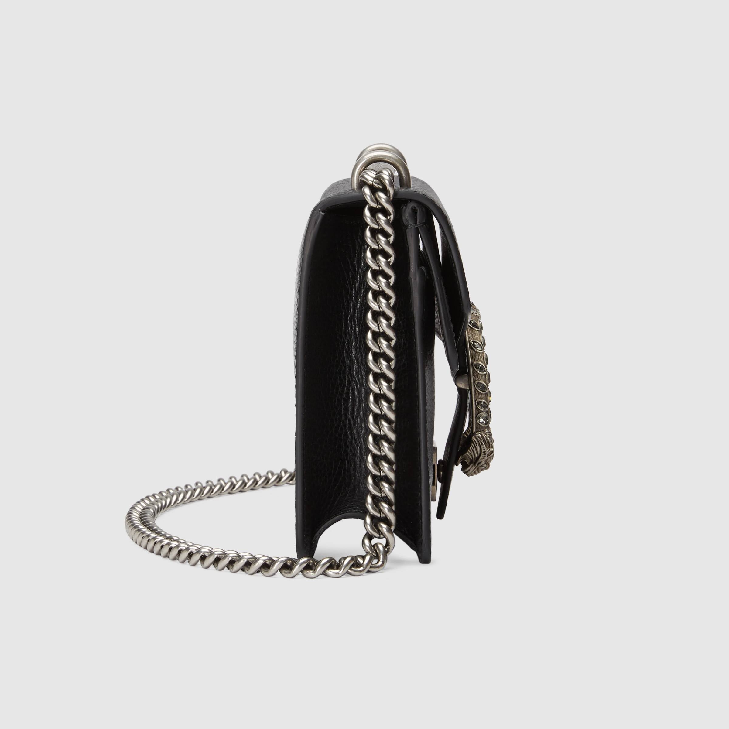 Gucci Dionysus Leather Mini Bag Black