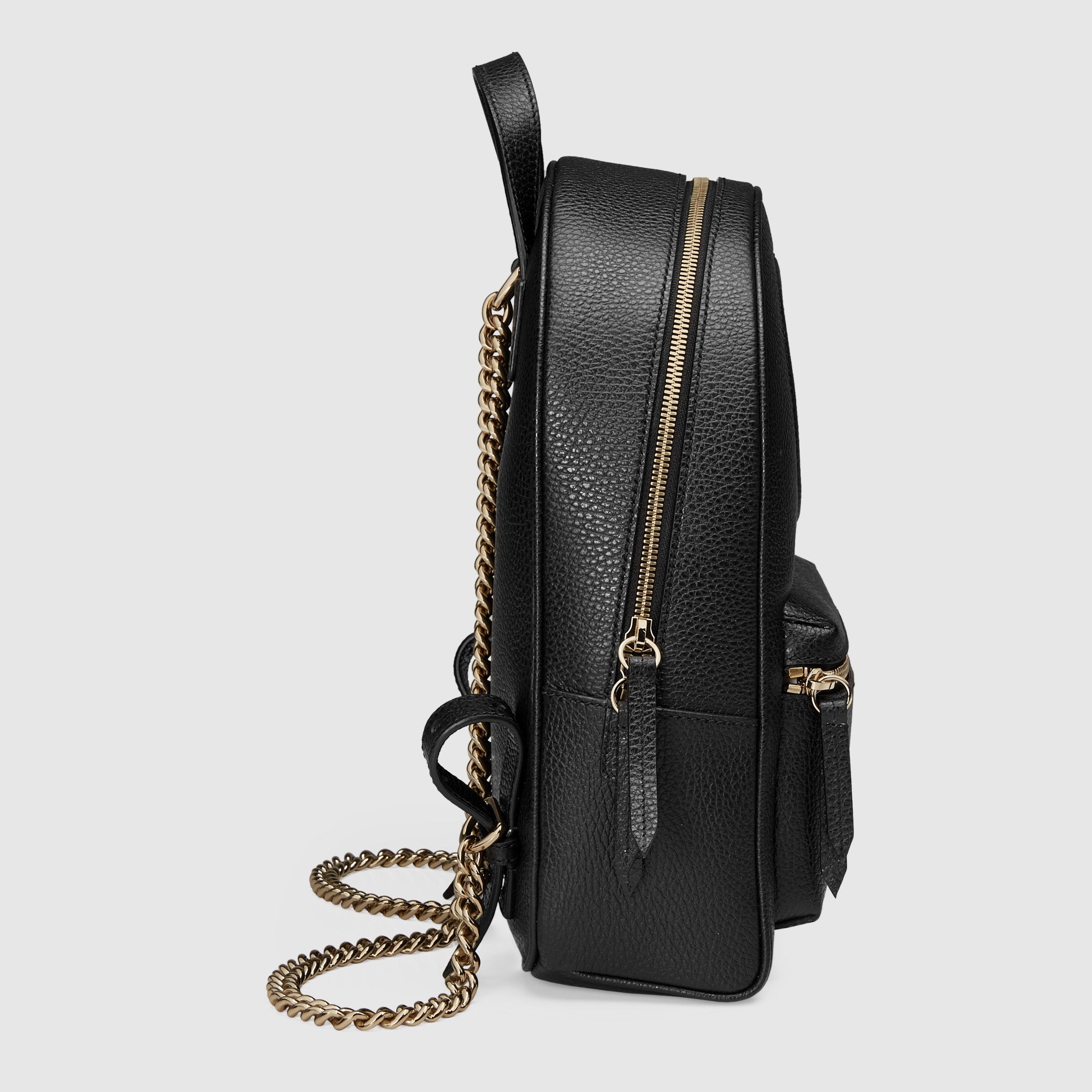 Gucci Soho Leather Chain Backpack Black