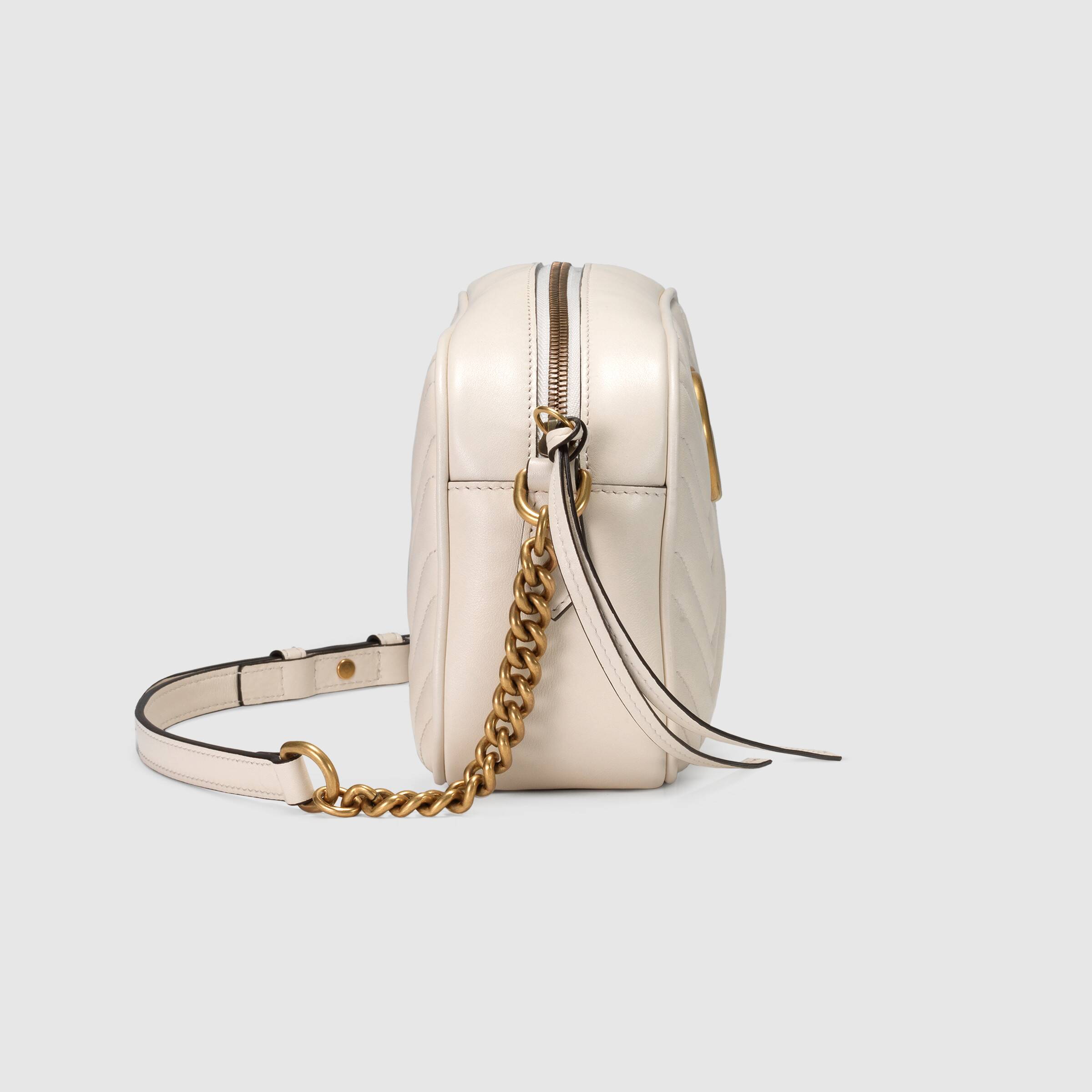 Gucci GG Marmont Small Matelassé Shoulder Bag White