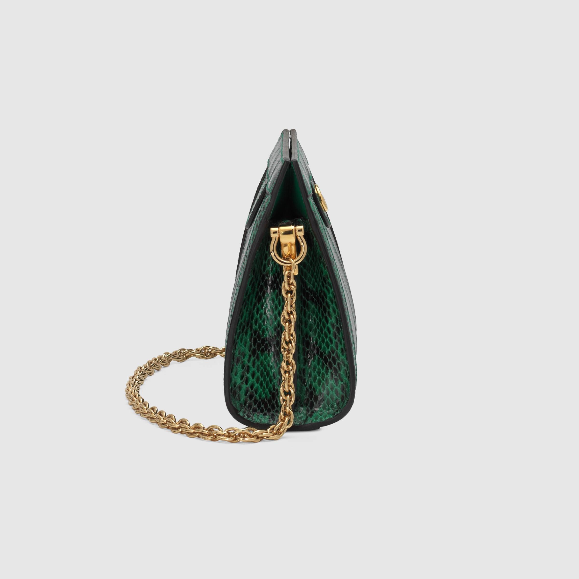 Gucci Ophidia Small Snakeskin Shoulder Bag Emerald