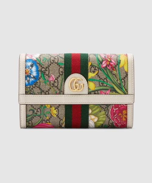 Gucci Ophidia GG Flora Continental Wallet White