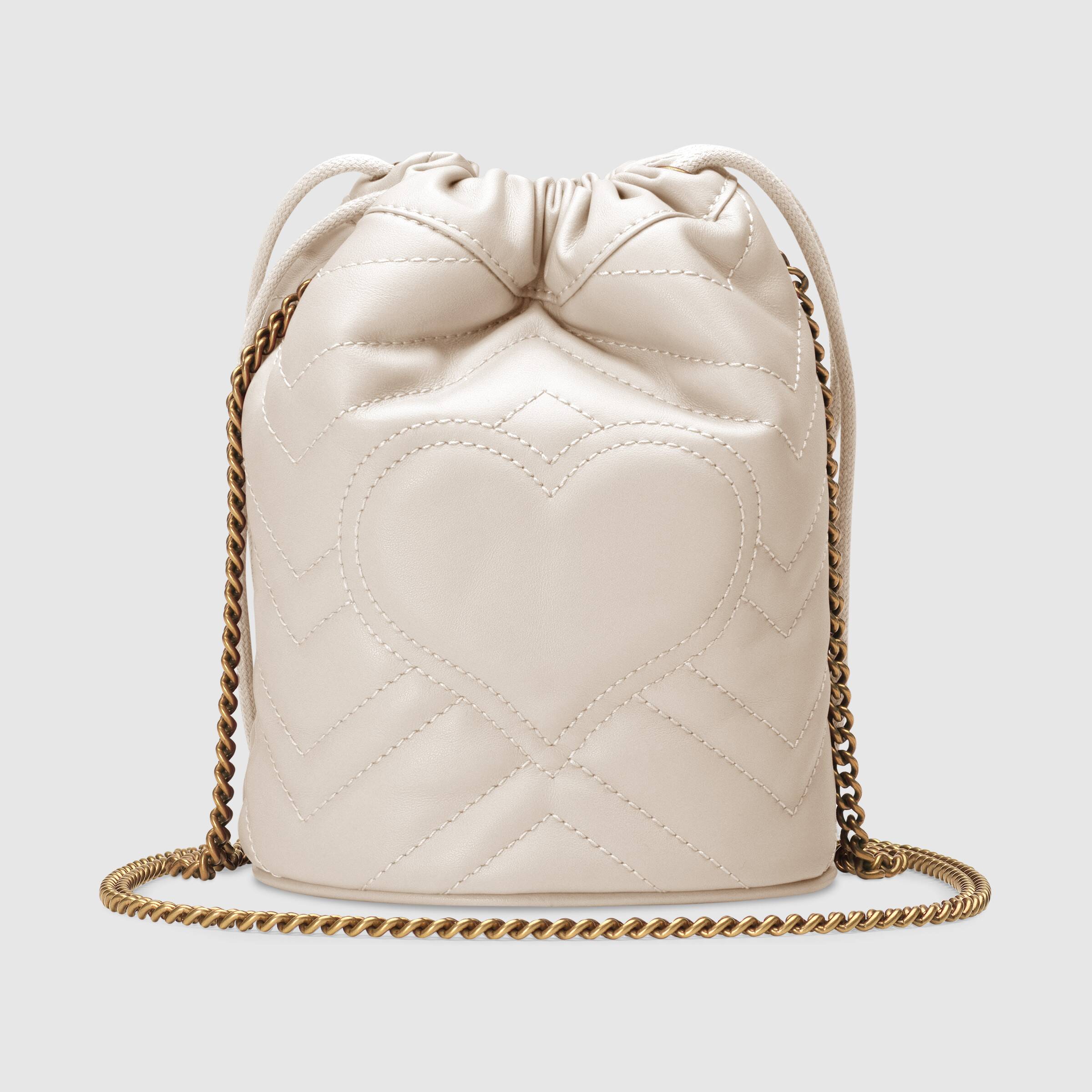 Gucci GG Marmont Mini Bucket Bag White
