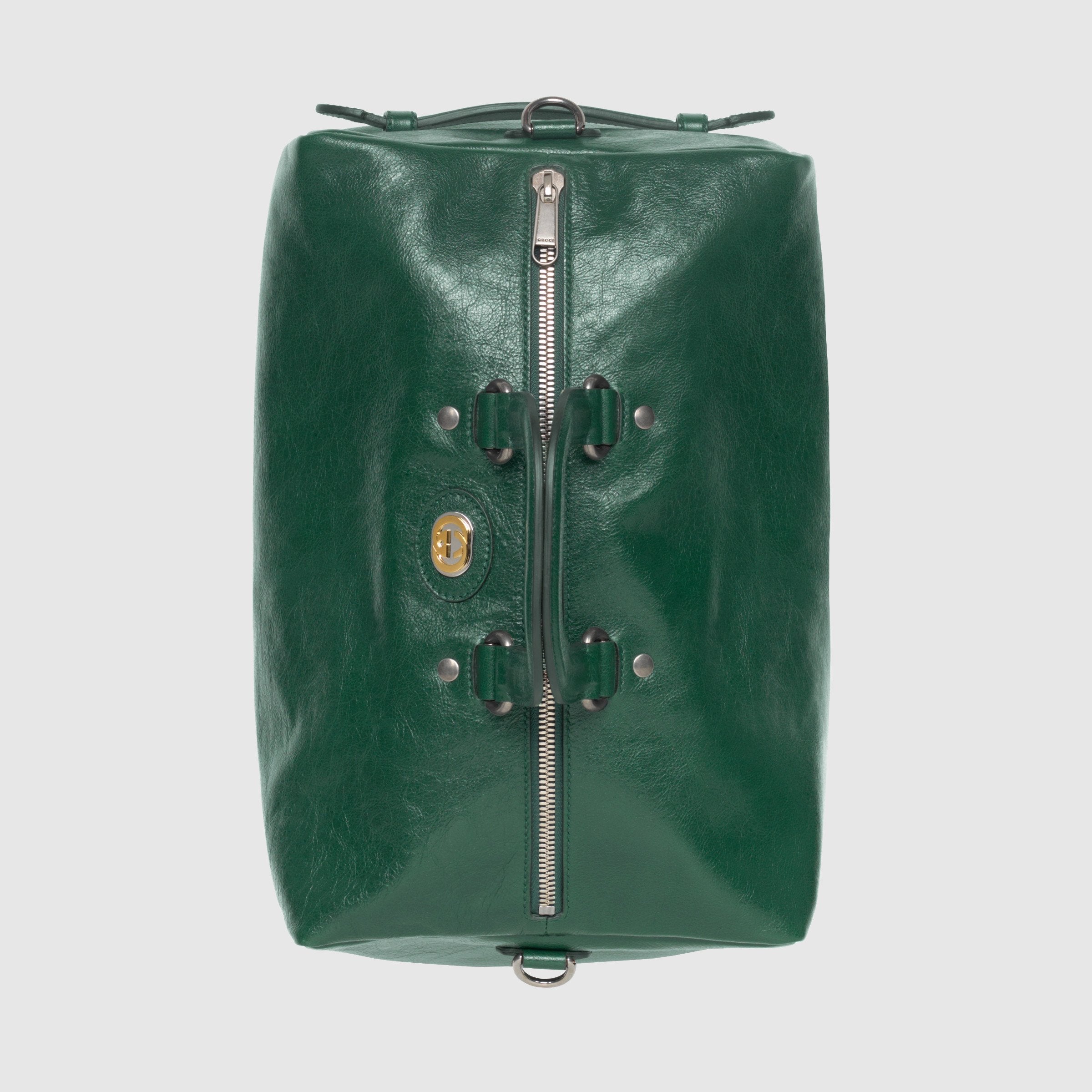 Gucci Soft Leather Backpack Dark Green