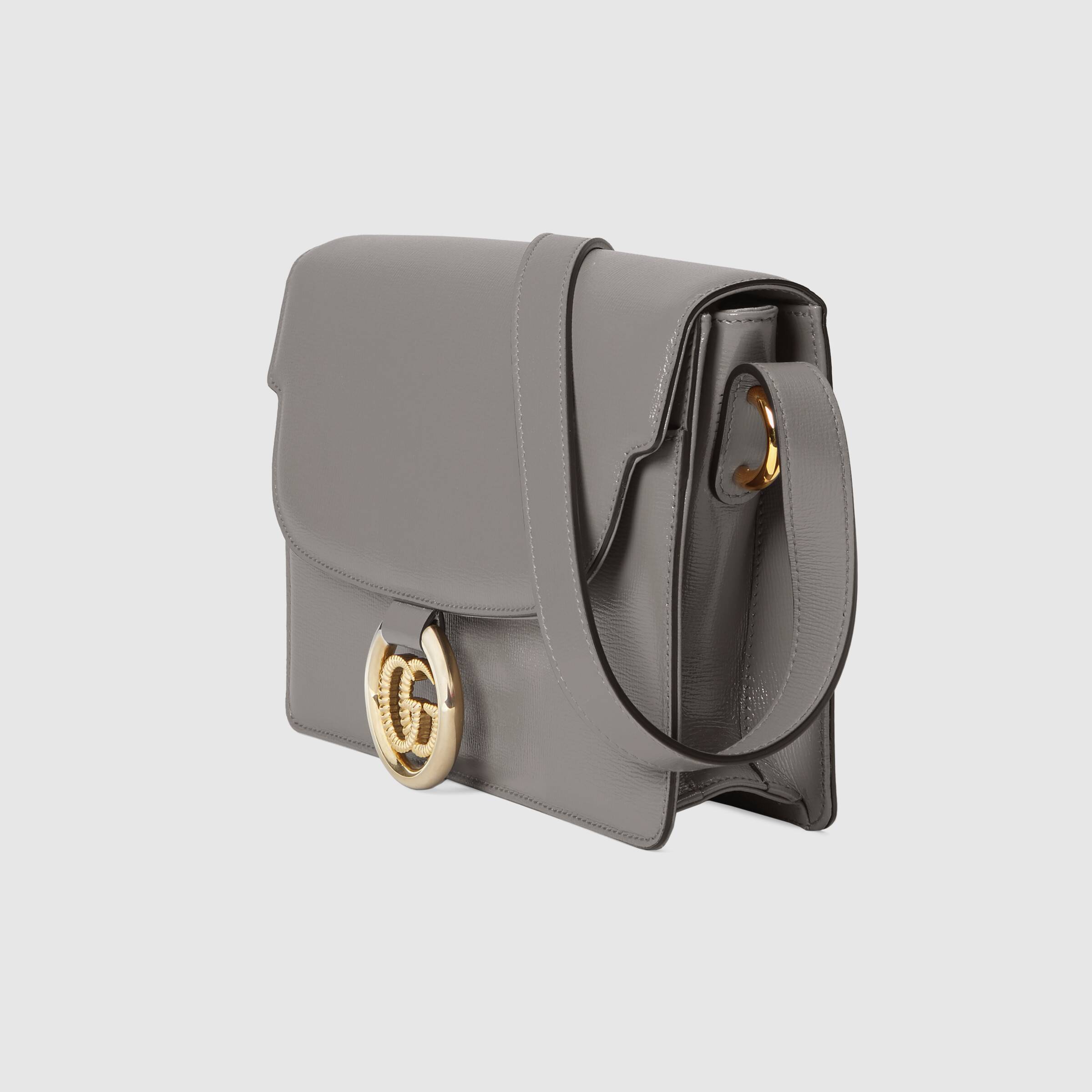 Gucci Small Leather Shoulder Bag Dusty Grey