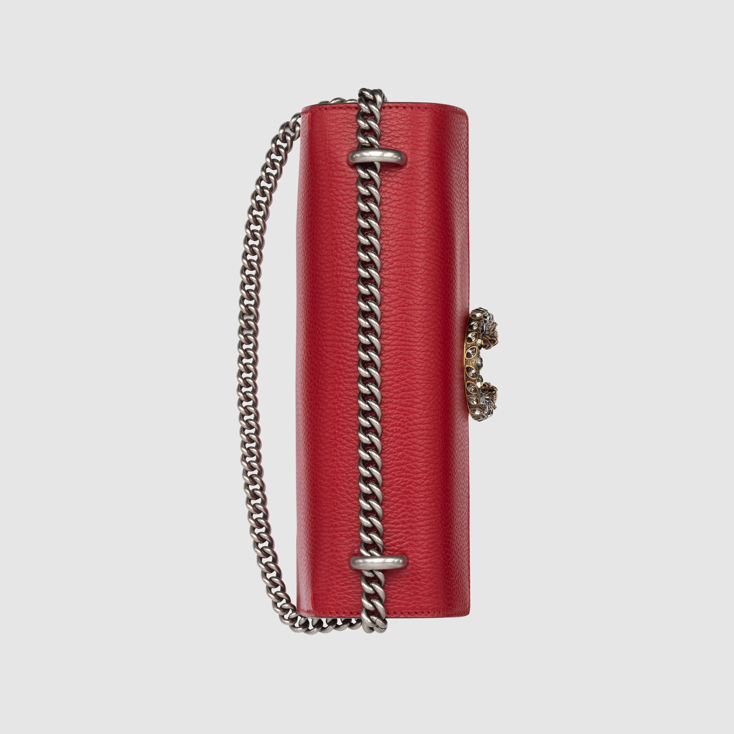 Gucci Dionysus Small Shoulder Bag Hibiscus Red Leather