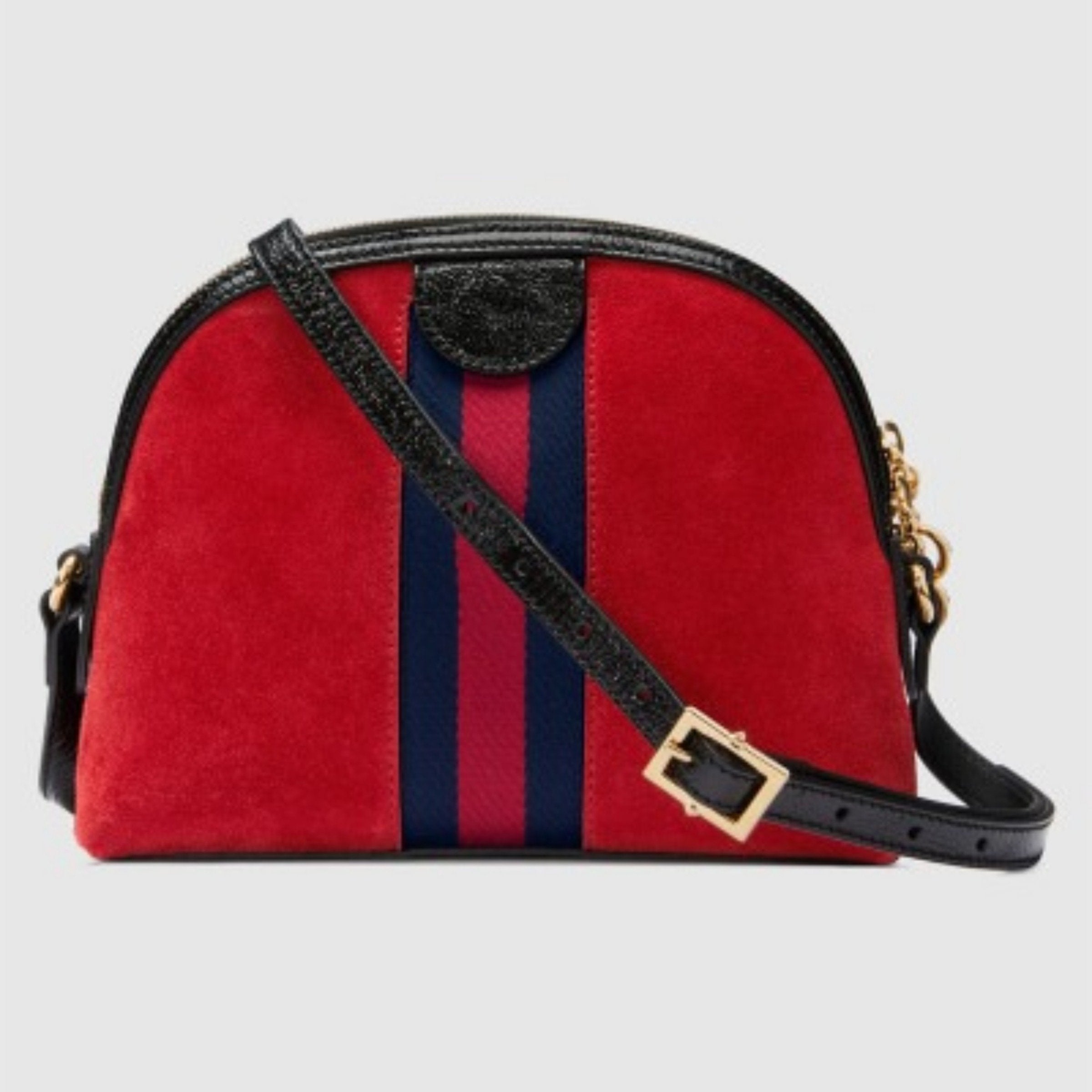 Gucci Ophidia Small Shoulder Bag In Hibiscus Red Suede