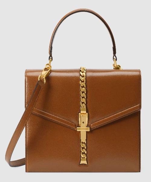 Gucci Sylvie 1969 Small Top Handle Bag Brown