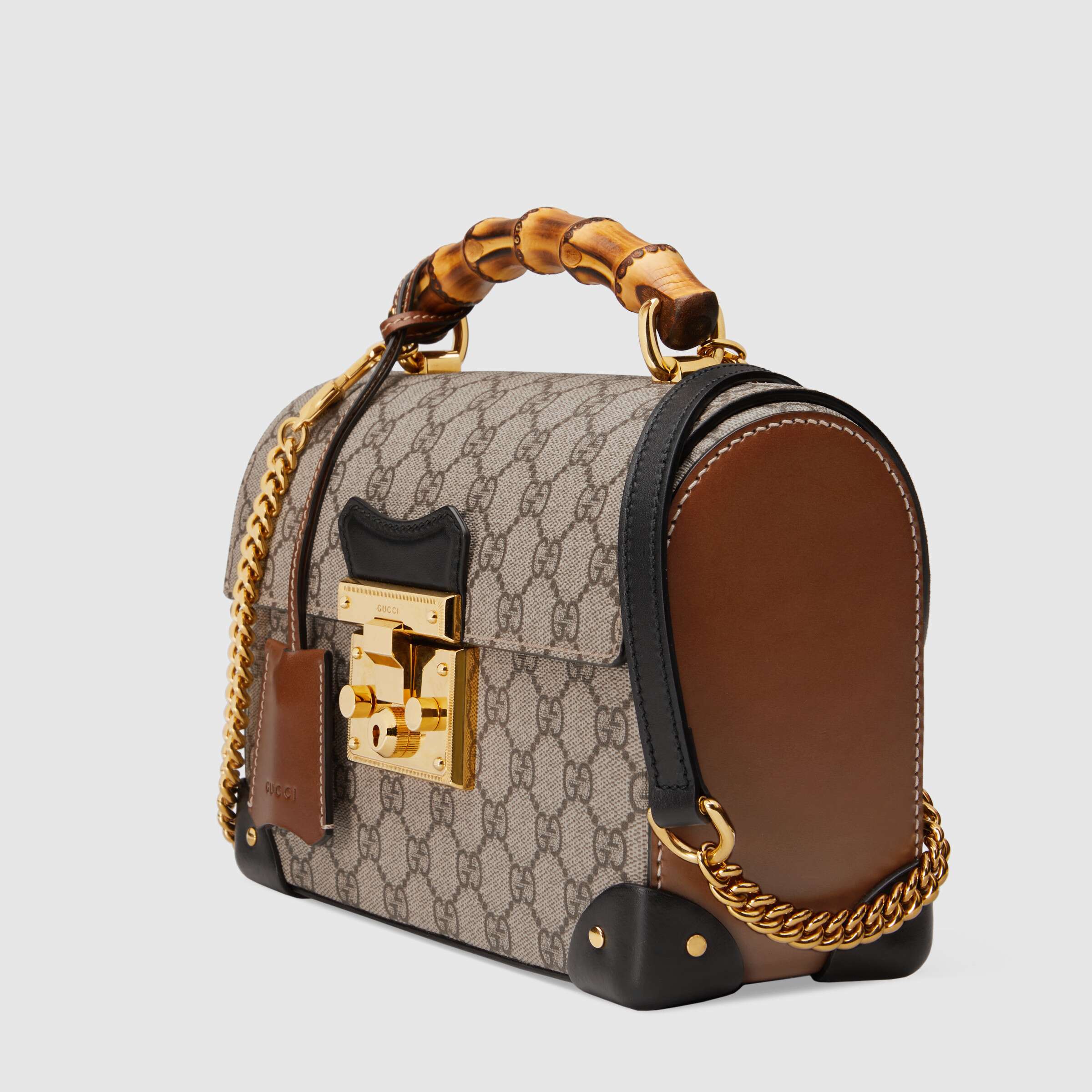 Gucci Padlock Small Bamboo Shoulder Bag GG Supreme