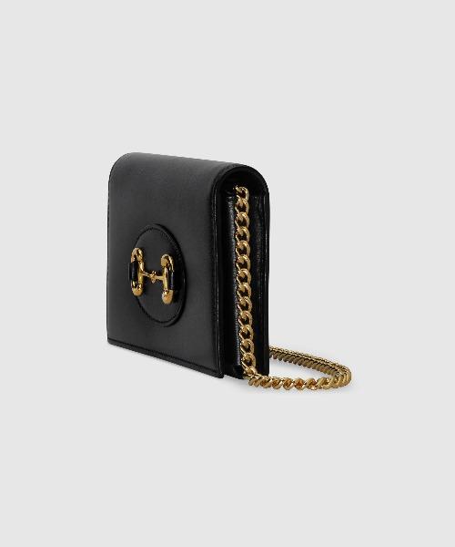 Gucci 1955 Horsebit Wallet With Chain Black