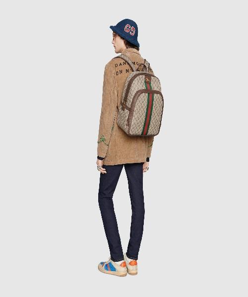 Gucci Ophidia GG Medium Backpack Beige Black
