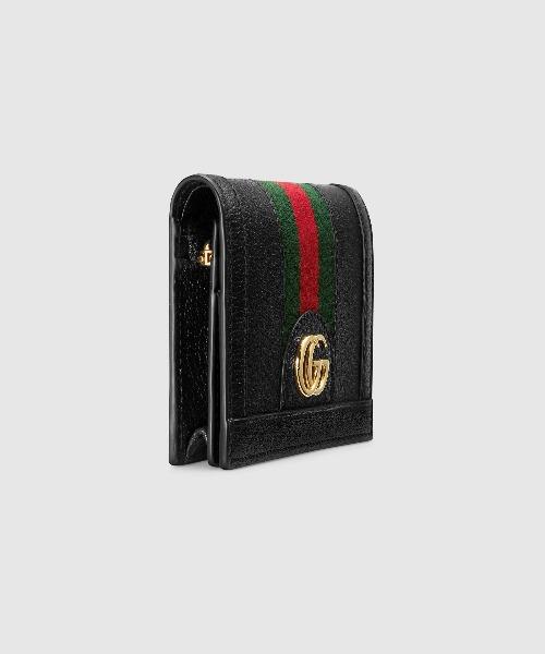 Gucci Ophidia Leather Card Case Wallet Black