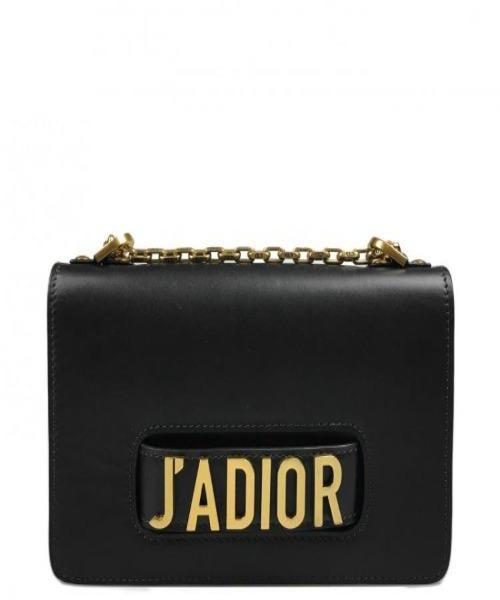 J’Adior Calfskin Flap Bag Black