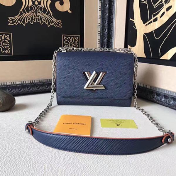 LV Twist MM Epi Leather Indigo Gold-Colored Lock