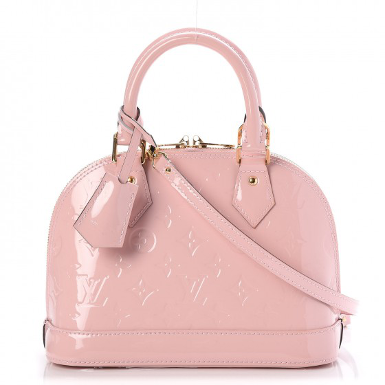 LV Alma BB Tote Bag Monogram Vernis Rose Ballerine