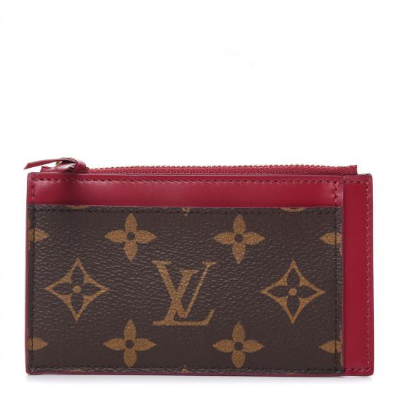 LV Zipped Card Holder Monogram Fuchsia Pink