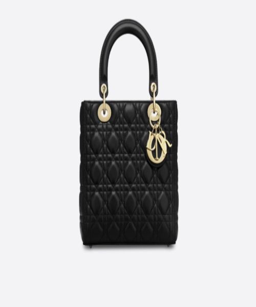 Lady Dior Lambskin Bag Black