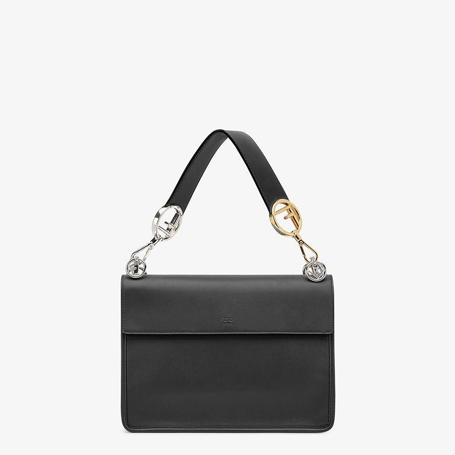 Fendi Kan I F Black Leather Bag